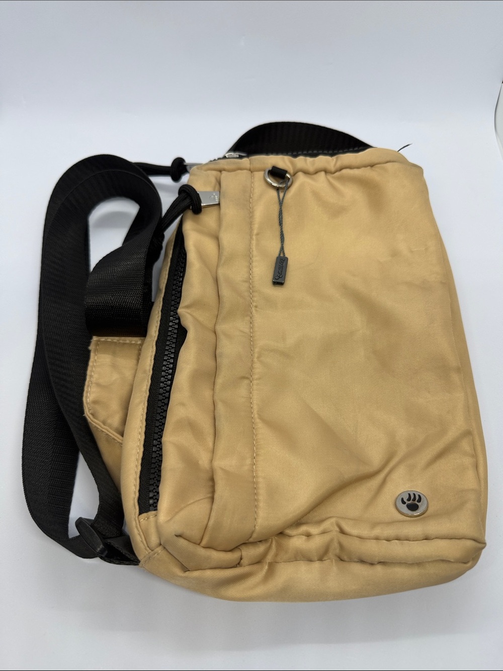 BearPaw Tan and Black Sling Messenger Bag